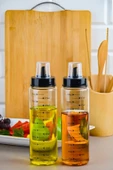 Siyah Kapaklı 2'li 500 ml Damlatmaz Akıllı Cam Yağlık Ve Sirkelik - 1