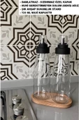 Büyük Boy Damlatmaz Akıllı Ahşap Standlı 3 Parça Cam Yağlık Seti - 720 ml thumbnail 1