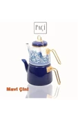 Elite Class Emaye Çaydanlık Takımı Mavi Çini Ottoman Teapot Osmanlı - 1