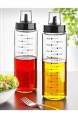 Ahşap Stantlı 2`li 500 ml Damlatmaz Akıllı Cam Yağlık Sirkelik Seti thumbnail 2