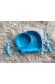 Çocuk Figürlü Mama Kaşığı Ve Çatalı - Mavi - 5