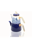 Elite Class Emaye Çaydanlık Motif 200807 Mavi Çini Retro Desen Osmanlı Kütahya - 2