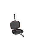 Kare Granit Double Grill Pan 32 Cm Siyah - 1