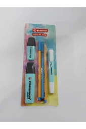 Stabilo Fosforlu Kalem Tek Renk Pastel Set 6 Lı Mavi - 1