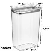 Vakumlu Hava Almaz Saklama Kabı Seti Erzak Kabı Dikdörtgen 12Adet 3100ML thumbnail 3