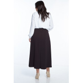 SORALLİNE KADIN BÜYÜK BEDEN PİLELİ ETEK 776 KAHVE - 5