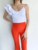 Kadın Omuz Detaylı Crop Beyaz thumbnail 1