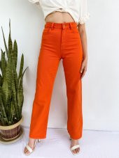 Kadın Denim Pantolon Turuncu - 2