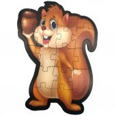 Farbu Oyuncak Ahşap Sincap Puzzle 18 Parça Arka Yüzü Hikayeli Yapboz - 1