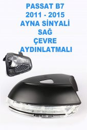 Volkswagen Passat B7 2011-2015 Ayna Sinyali Sağ Yolcu tarafı Çevre Aydınlatmalı - 3C8949102E - 1