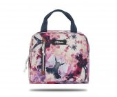Lounch Color Siyah Pembe Çiçek Desen Beslenme Çantası - 4