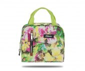 Lounch Color Siyah Pembe Çiçek Desen Beslenme Çantası - 6