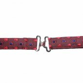 Bordo Kırmızı Lacivert Renk Dokuma Desenli Papyon  - /DP-705 - 2