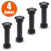 Mobilya Dolap Ünite Tezgah Ayağı Ayarlanabilir 15 cm Siyah Denge Ayak (4 ADET) thumbnail 1