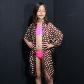 PAREDORA Siyah Nostaljik Desenli Çocuk Kimono Pareo - 1