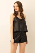 DoReMi Saten Güpürlü Ayarlanabilir Askılı Şortlu Takım thumbnail 12