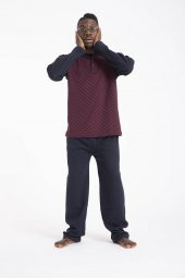 Erkek Kışlık Pijama Takımı Düğmeli İsem Moda - 2