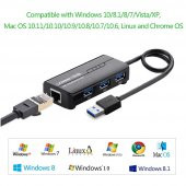 Ugreen USB 3.0 Gigabit Ethernet Dönüştürücü ve 3 Port USB Hub Çoklayıcı - 5