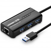 Ugreen USB 3.0 Gigabit Ethernet Dönüştürücü ve 3 Port USB Hub Çoklayıcı - 1
