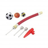 5 Parça Bisiklet Lastiği Şişirme- Pompa Hortumu- Top Iğnesi Ucu Seti - 1