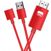 Phone Usb HDTV Cable Lightning Type C hdmi kablosu - SİYAH,KIRMIZI - 4