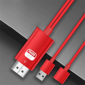 Phone Usb HDTV Cable Lightning Type C hdmi kablosu - SİYAH,KIRMIZI - 5