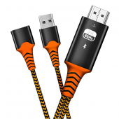 Phone Usb HDTV Cable Lightning Type C hdmi kablosu - SİYAH,KIRMIZI - 7