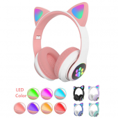 23M Kedi Kulak Kulaküstü Bluetooth 5.0 Kablosuz Kulaklık Led Işıklı - MAVİ - 3