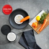 Schafer Lucas Çelik Karıştırma Kabı 24 Cm-4 Parça-Siyah - 1