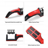 Lazbisa Bıçak Bileme Aleti Profesyonel Bıçak Bileyici 3 Açılı Elmas Seramik Tungsten Çelik Bıçakları Bileme - 6