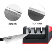 Lazbisa Bıçak Bileme Aleti Profesyonel Bıçak Bileyici 3 Açılı Elmas Seramik Tungsten Çelik Bıçakları Bileme - 7