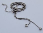 Gri Metal Parlak Taşlı Bayan Kolye - 2