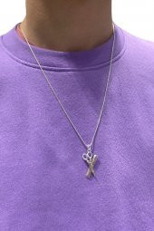 Berber Tarak Makas 60 cm Zincir 925 Gümüş Kolye - 3