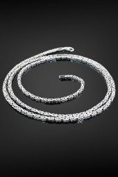 Kral Zincir 21 gr 65 cm 2.20 mm Köşeli 925 Gümüş Erkek Kolye thumbnail 1