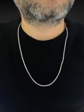 Kral Zincir 21 gr 65 cm 2.20 mm Köşeli 925 Gümüş Erkek Kolye thumbnail 2
