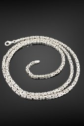 Kral Zincir 36 gr 65 cm 3 mm Köşeli 925 Gümüş Erkek Kolye - 1