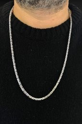 Kral Zincir 36 gr 65 cm 3 mm Köşeli 925 Gümüş Erkek Kolye - 2