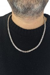 Kral Zincir 50 gr 55 cm 4 mm Köşeli 925 Gümüş Erkek Kolye - 3
