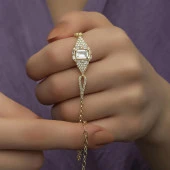 Full Zirkon Taşlı Baget Gümüş Bayan Bileklik - 4