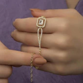 Altın Kaplama Baget Zirkon Taşlı Bayan Gümüş Bileklik - 10