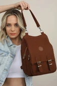 Bagorama TENA Kadın Krinkıl Kumaş Omuz Ve Sırt Çantası - 3