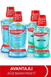 Colgate Plax Nane Ferahlığı Alkolsüz Ağız Bakım Suyu 500 Ml + Plax Taze Nane 250 Ml X 2 Adet - 1