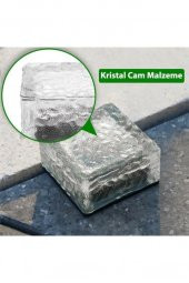 Solar Güneş Enerjili Buz Cam Zemin Dekoratif Bahçe Aydınlatma Led Kristal - 3