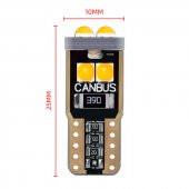 Dekoratif led ampul T10-6SMD 3030 CANBUS 12V çift turuncu / LAAM866 - 1