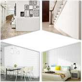 Renkli Duvarlar Beyaz Lambri 3D Kendinden Yapışkanlı Duvar Kağıdı Paneli NW43 thumbnail 3