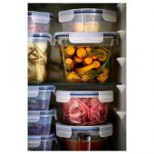 3Lü Yuvarlak Vakumlu Saklama Kapları 750 ml IKEA 3 lü MeridyenDukkan Gri-Mavi Saklama Kutusu - 5