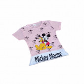 Kız Çocuk Bisiklet Yaka Kısa Kollu Şık Görünümlü T_Shirt - 3