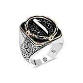 Gümüş Elif Oval Erkek Yüzük thumbnail 2