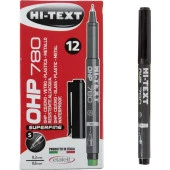 Hi-Text Permanent Kalem S Seri Asetat CD Kalemi Siyah (12 Li Paket) - 1
