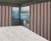 Ceylan Home Balkon Perdesi Kahverengi İnce Çizgili 225x250 - 1